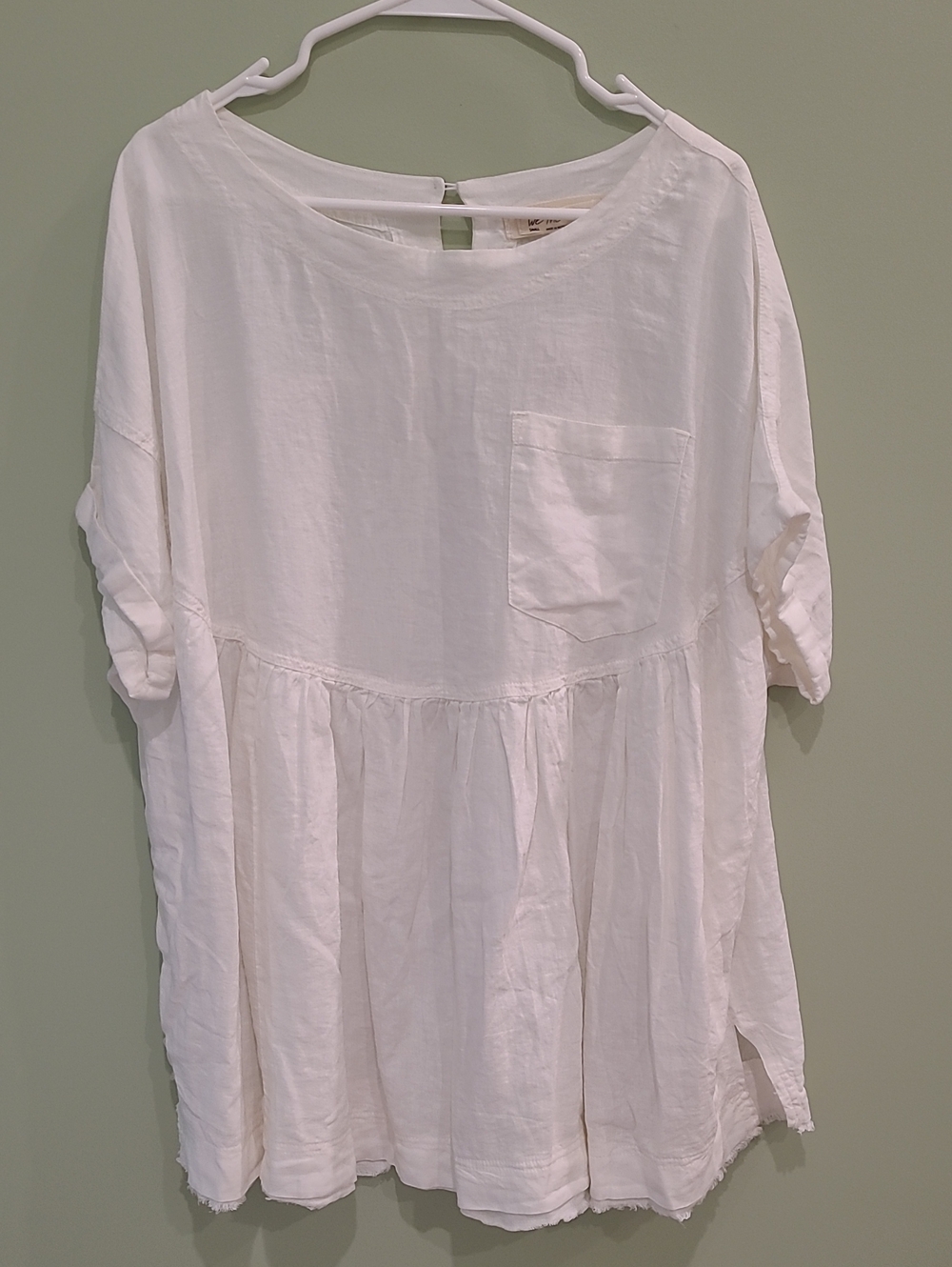 We The Free "Moon City" Peplum Tunic Top NWT - Linen Blend